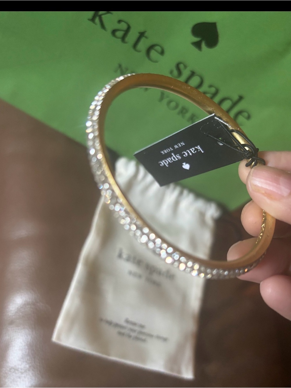kate spade gold-tone crystal pavé bangle